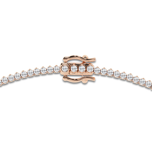 10 ctw Round Lab Grown Diamond Graduated Riviera Necklace 14K Rose Gold, DE, VS1