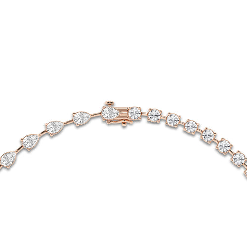 20 ctw Pear Lab Grown Diamond Lariat Necklace 14K Rose Gold, DE, VS1