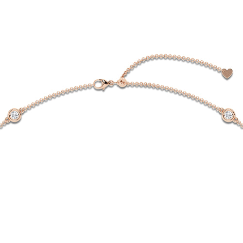 2 ctw Round Lab Grown Diamond Station Necklace 14K Rose Gold, DE, VS1