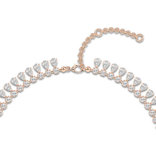 15 1/2 ctw Pear Lab Grown Diamond Choker Necklace 14K Rose Gold, DE, VS1