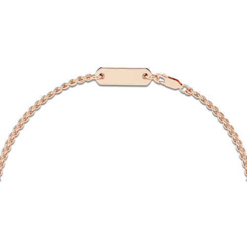 1/2 ctw Emerald Lab Grown Diamond Chain Bracelet - 7 Inches 14K Rose Gold, DE, VS1 | 1/2 ct Center