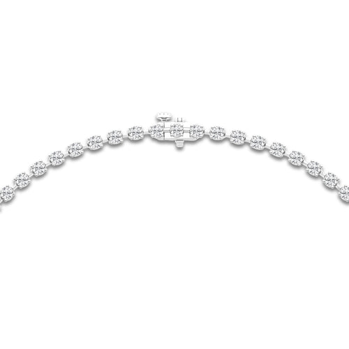19 5/8 ctw Round Lab Grown Diamond Lariat Tennis Necklace 14K White Gold, DE, VS1