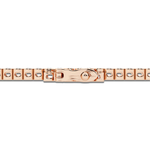10 ctw Round Lab Grown Diamond Half Bezel Tennis Bracelet - 7 Inches 14K Rose Gold, DE, VS1