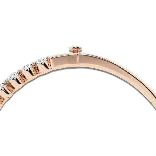 3 1/6 ctw Round Lab Grown Diamond Floating Bangle Bracelet - 7 Inches 14K Rose Gold, DE, VS1