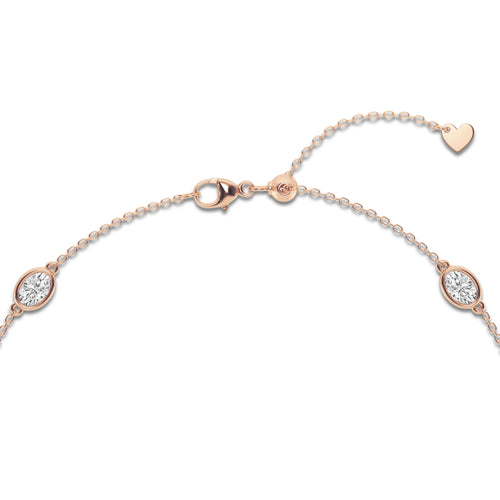 1 3/4 ctw Oval Lab Grown Diamond Anklet 14K Rose Gold, DE, VS1