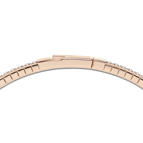 2 ctw Round Lab Grown Diamond Flex Bangle Bracelet - 7 Inches 14K Rose Gold, DE, VS1
