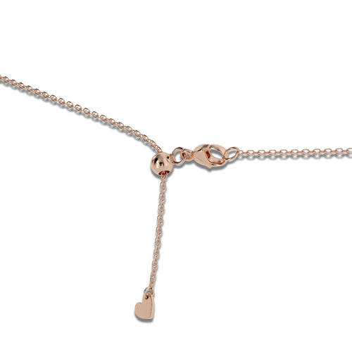 1/4 ctw Round Lab Grown Diamond Petite Pave Heart Pendant with Adjustable Chain 14K Rose Gold, DE, VS1