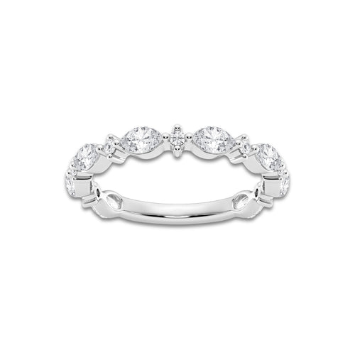 Brooke 5/8 ctw Round and Marquise Lab Grown Diamond Alternating Wedding Band 14K Rose Gold, DE, VS1