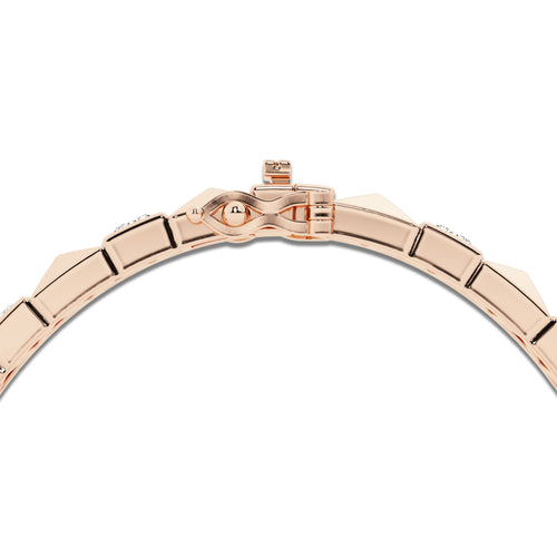 4 1/6 ctw Emerald Lab Grown Diamond Bangle Bracelet - 7 Inches 14K Rose Gold, DE, VS1