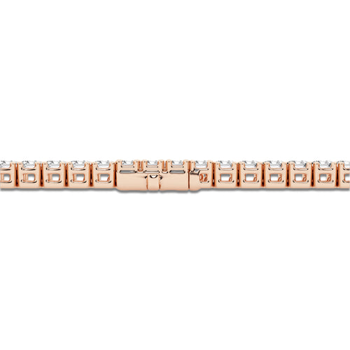 10 ctw Emerald Lab Grown Diamond Tennis Bracelet - 6 Inches 14K Rose Gold, DE, VS1
