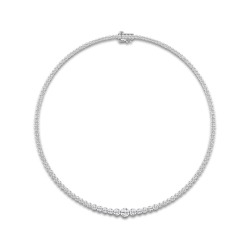 Boundless Riviera Necklace 14K White Gold, DE, VS1 | 1 ct Center