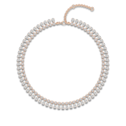 15 1/2 ctw Pear Lab Grown Diamond Choker Necklace 14K Rose Gold, DE, VS1