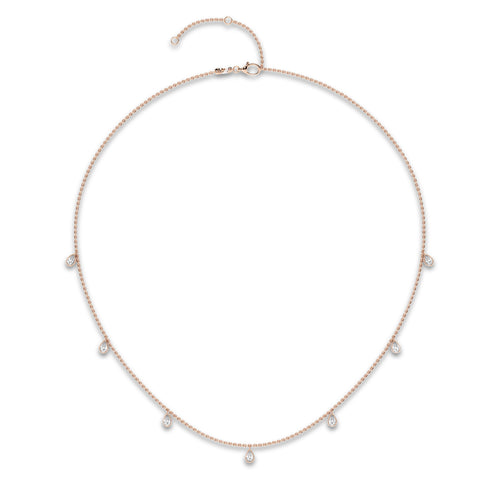 näas Romancing 1 ctw Pear Lab Grown Diamond Dangle Necklace with Adjustable Chain 14K Rose Gold, DE, VS1