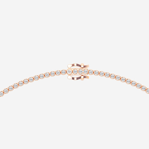 5.9 mm Heart Shaped Created Ruby and 6 5/8 ctw Round Lab Grown Diamond Necklace 14K Rose Gold