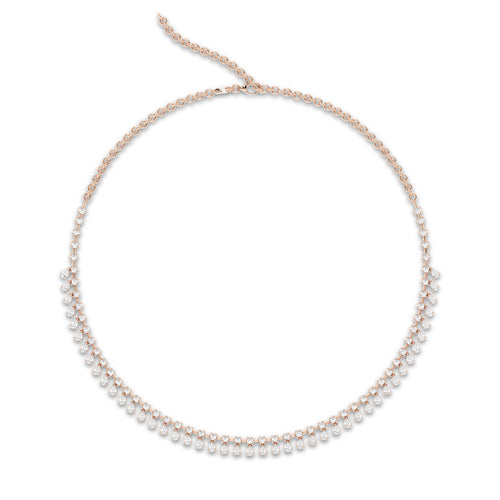 näas Empowering 6 1/2 ctw Pear Lab Grown Diamond Dangle Necklace with Adjustable Chain 14K Rose Gold, DE, VS1