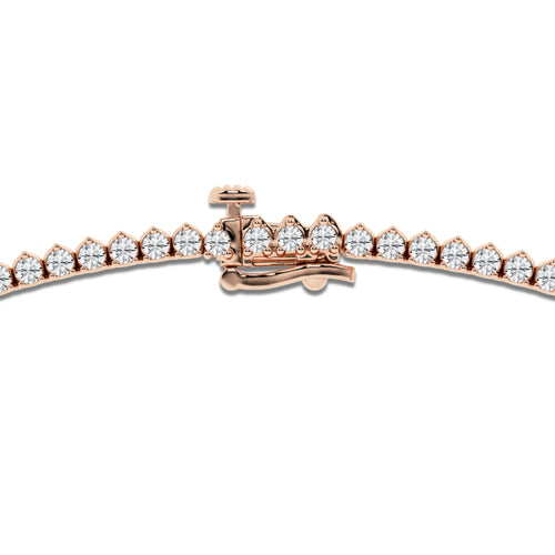 10 ctw Round Lab Grown Diamond Graduated Riviera Necklace 14K Rose Gold, DE, VS1