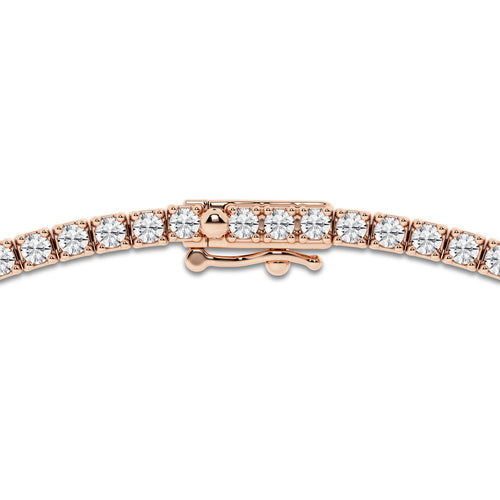 näas Empowering 9 ctw Oval Lab Grown Diamond Station Tennis Necklace 14K Rose Gold 14K Rose Gold, DE, VS1