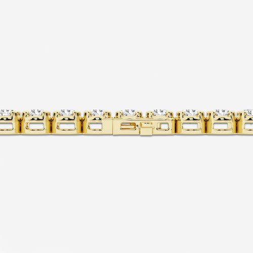 10 ctw Round Lab Grown Diamond Four-Prong Tennis Bracelet - 6.5 Inches 14K Yellow Gold, DE, VS1