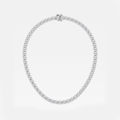59 ctw Round Lab Grown Diamond Tennis Necklace 14K White Gold, E, VS1