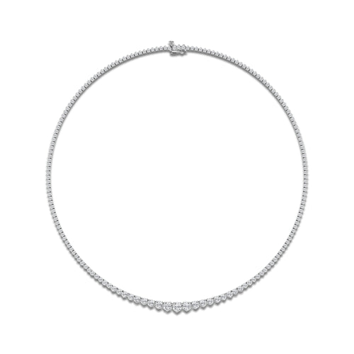 10 ctw Round Lab Grown Diamond Graduated Riviera Necklace 14K White Gold, DE, VS1
