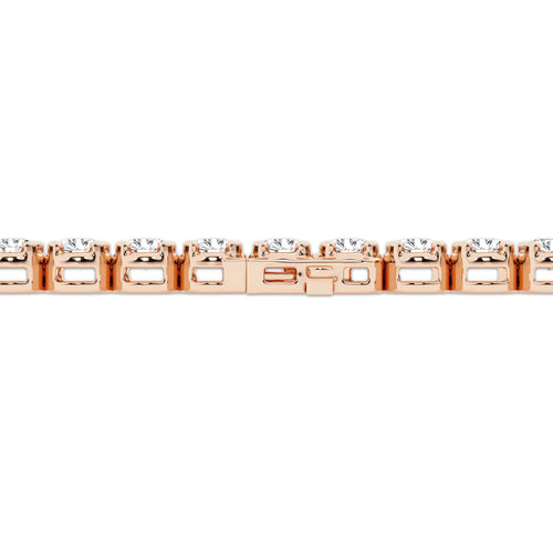 10 ctw Round Lab Grown Diamond Four-Prong Tennis Bracelet - 6.5 Inches 14K Rose Gold, DE, VS1