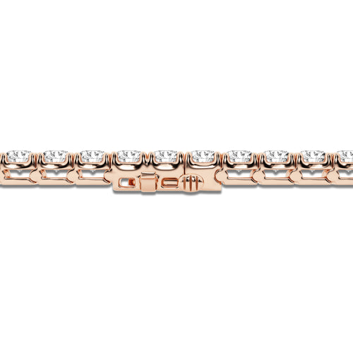 12 ctw Round Lab Grown Diamond Four-Prong Tennis Bracelet - 7.5 Inches 14K Rose Gold, DE, VS1