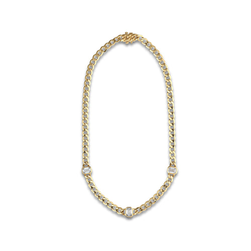 6 ctw Emerald Lab Grown Diamond Necklace 14K Yellow Gold, E, VS1
