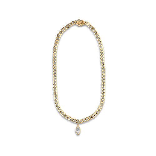 3 ctw Marquise Lab Grown Diamond Solitaire Necklace 14K Yellow Gold, E, VS1 | IGI Certified, 3 ct Center