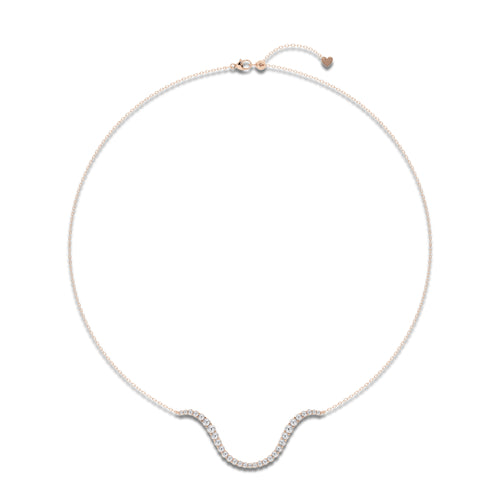 1 1/4 ctw Curve River Necklace 14K Rose Gold, E, VS1