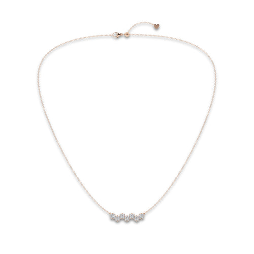 1 3/4 ctw Princess Lab Grown Diamond Stagger Seven Stone Pendant 14K Rose Gold, DE, VS1