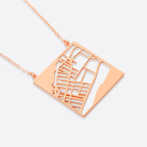 Custom Map Pendant Necklace