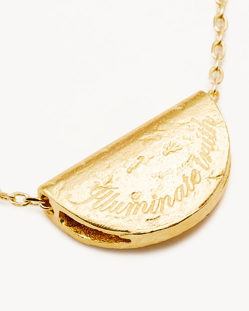 Yellow Gold Vermeil Lotus Birthstone Necklace - November - Citrine