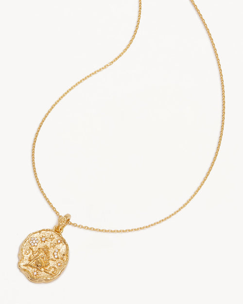 Yellow Gold Vermeil She is Zodiac Necklace - Libra