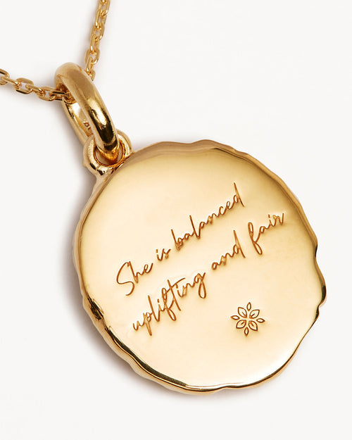 Yellow Gold Vermeil She is Zodiac Necklace - Libra