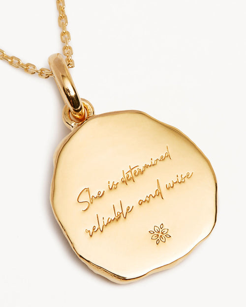 Yellow Gold Vermeil She is Zodiac Necklace - Capricorn