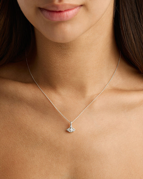 White Gold Vermeil I am Protected Necklace