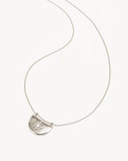 White Gold Vermeil Lotus Locket Necklace
