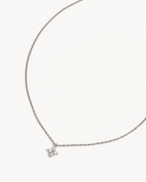 White Gold Vermeil Crystal Bloom Necklace