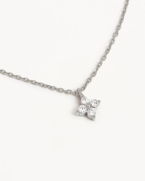 White Gold Vermeil Crystal Bloom Necklace