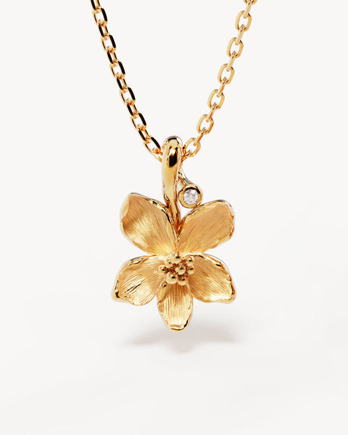 Yellow Gold Vermeil Violet February Birth Flower Necklace