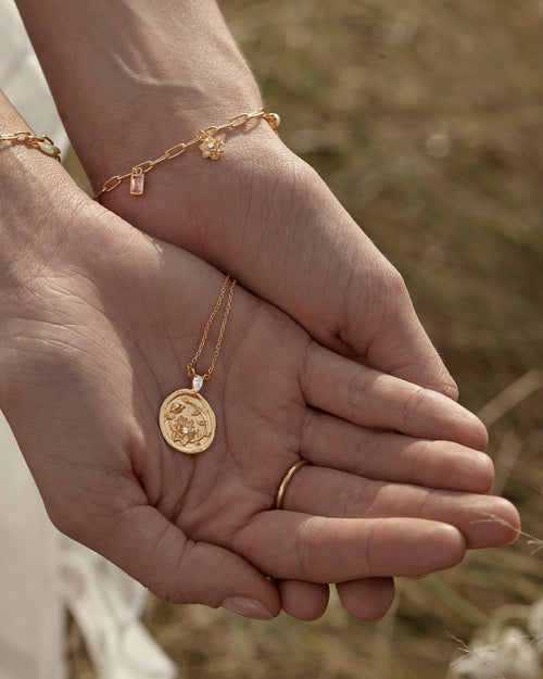 Yellow Gold Vermeil Serene Lotus Necklace