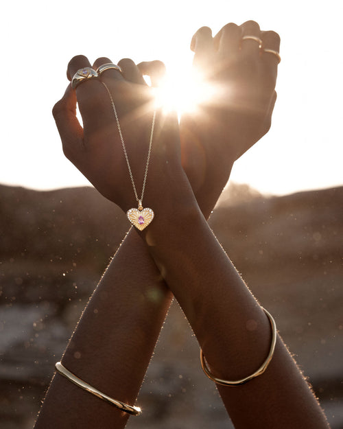 Yellow Gold Vermeil Connect With Your Heart Annex Link Pendant