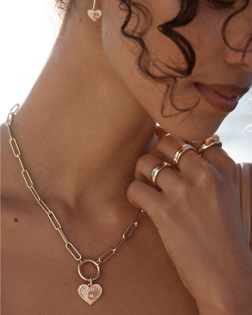 Yellow Gold Vermeil Connect With Your Heart Annex Link Pendant