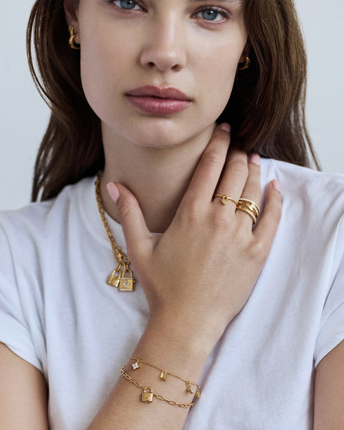 Yellow Gold Vermeil Bloom With You Lotus Padlock Pendant