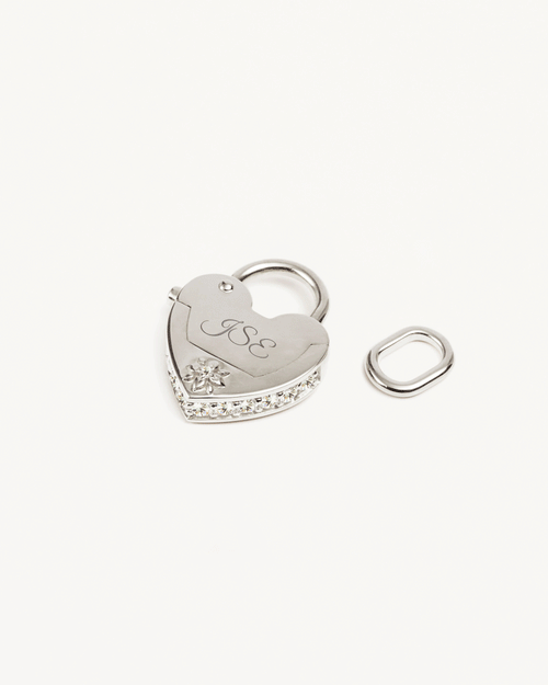 White Gold Vermeil Love Unlocked Padlock Pendant