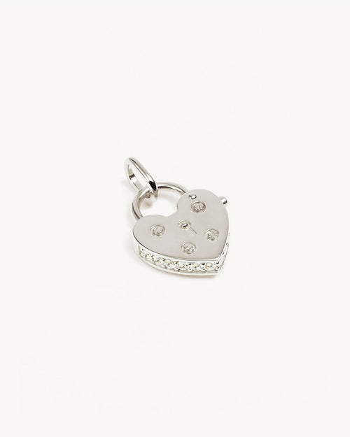 White Gold Vermeil Love Unlocked Padlock Pendant