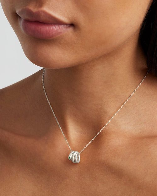 White Gold Vermeil Snake Petal Charm