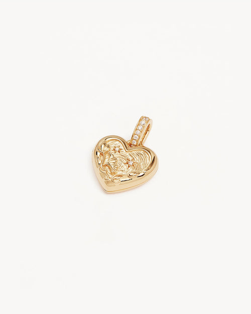 Yellow Gold Vermeil Blooming Together Small Heart Locket Pendant