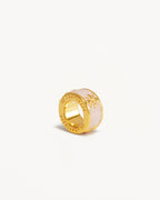 Yellow Gold Vermeil Born to Bloom Enamel Petal - Rose Quartz