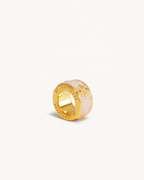 Yellow Gold Vermeil Born to Bloom Enamel Petal - Rose Quartz